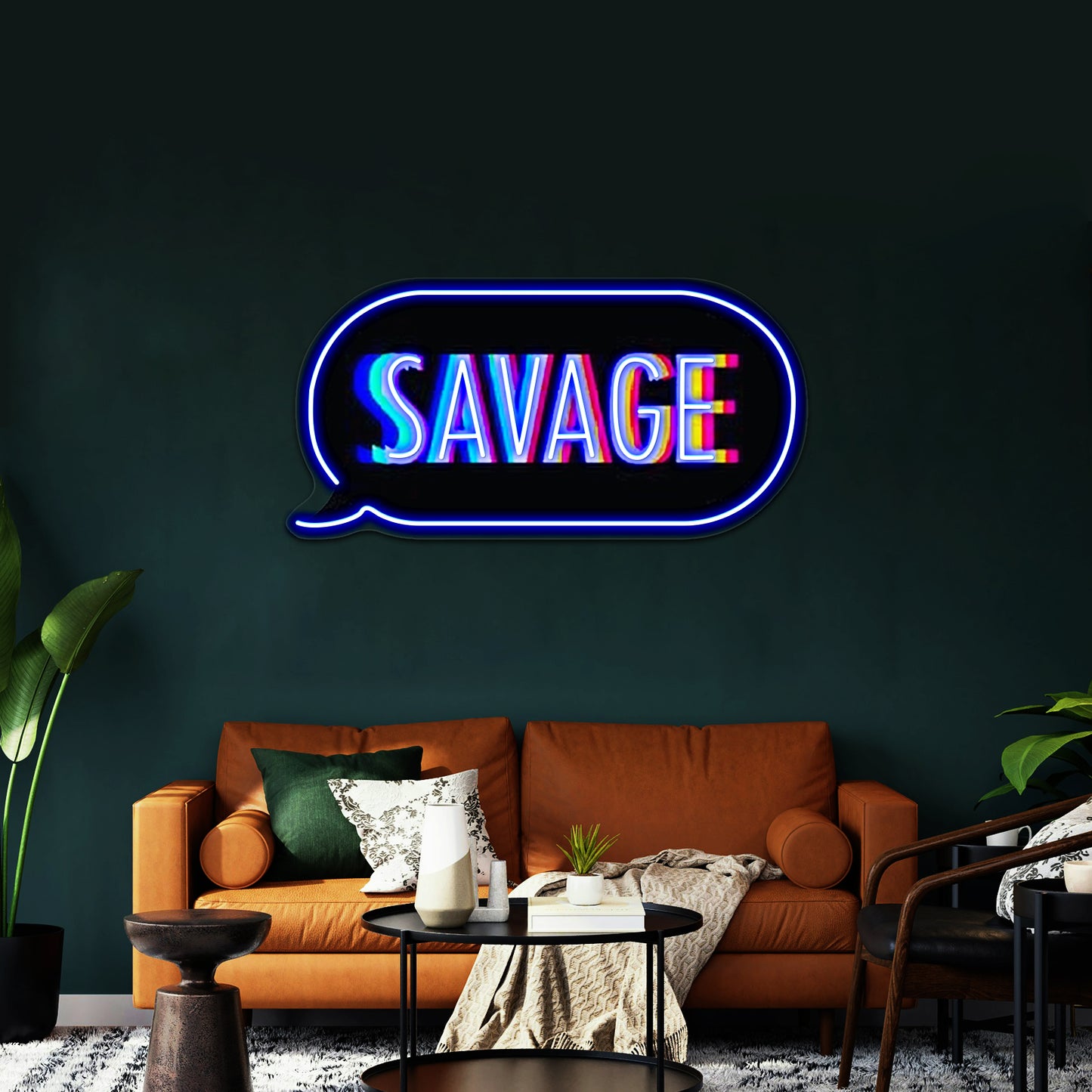 Savage Text Bubble Artwork Custom Led Signs