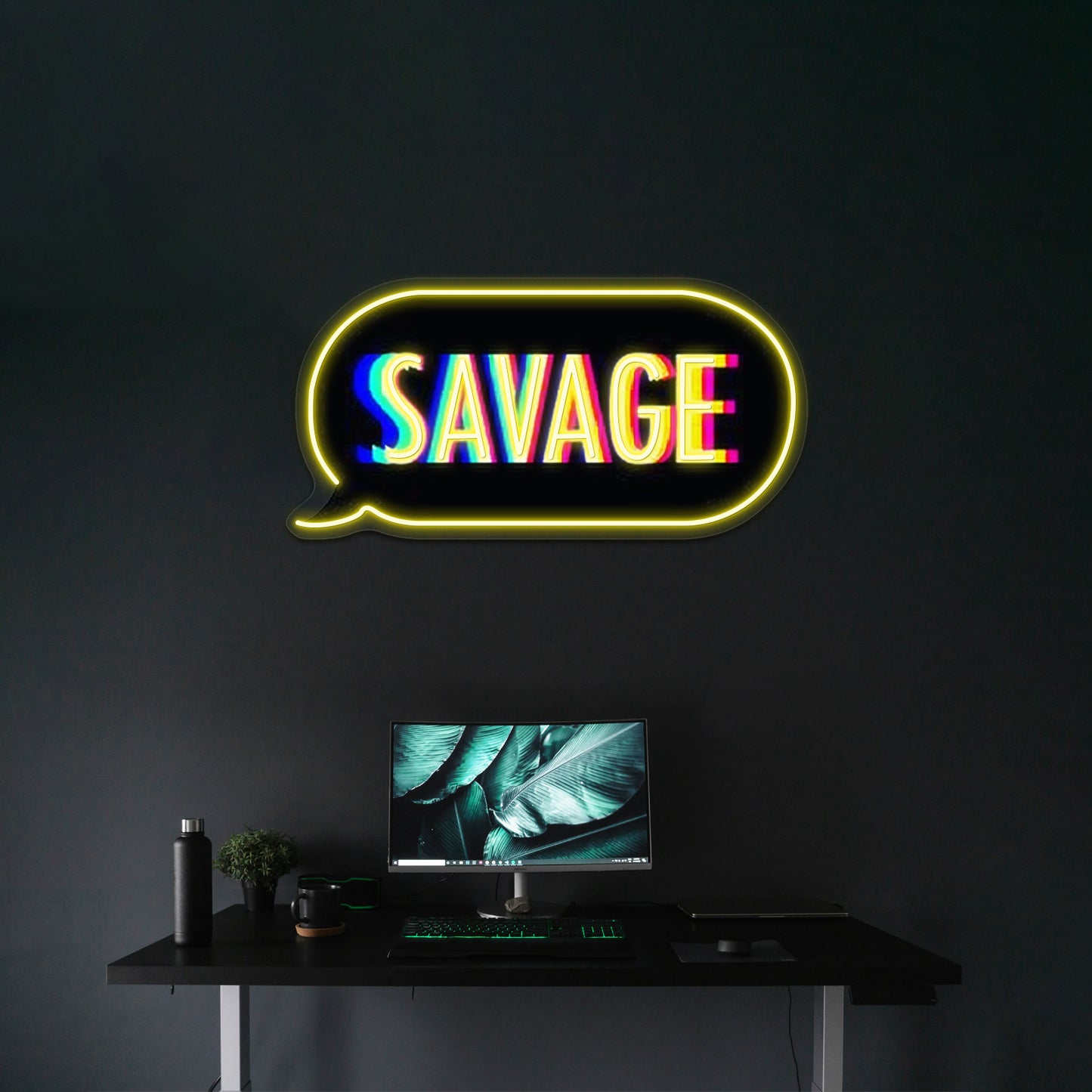 Savage Text Bubble Artwork Custom Led Signs