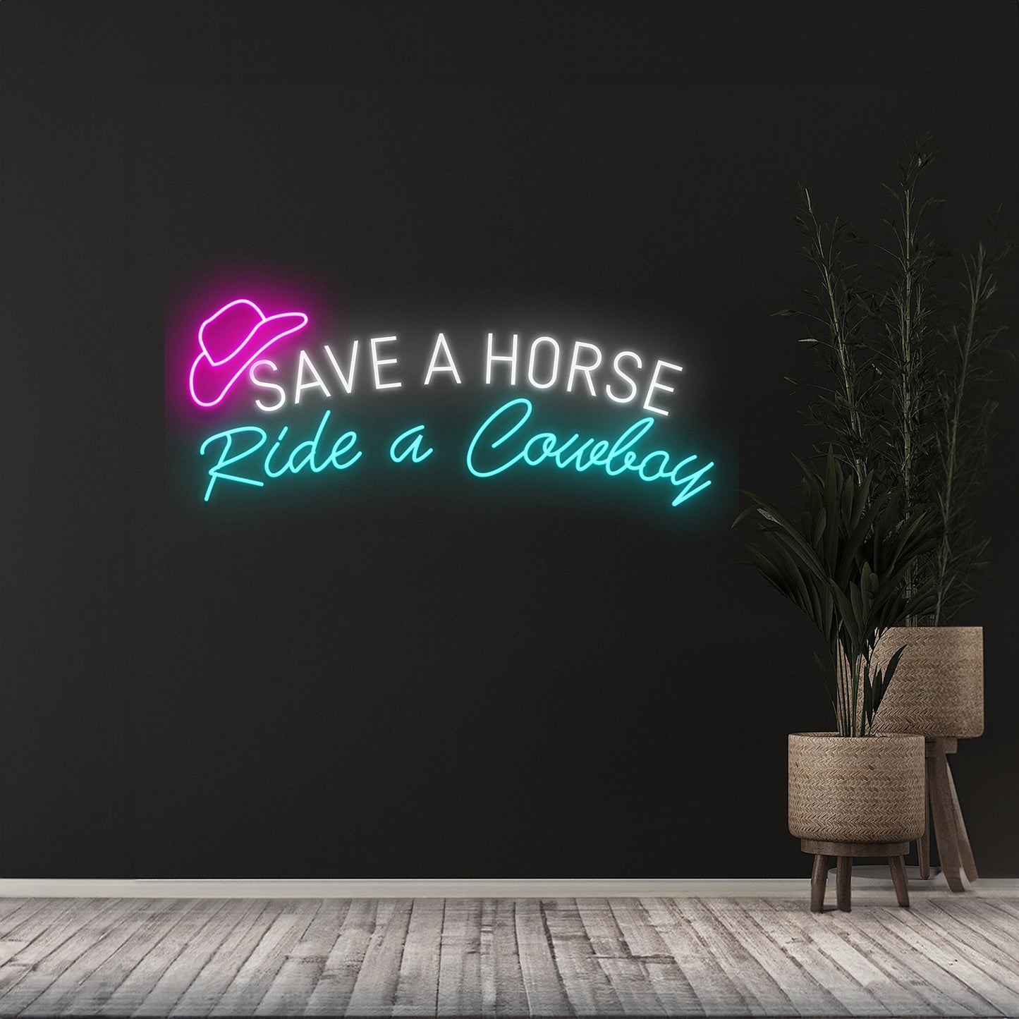 Save A Horse Ride A Cowboy Neon Sign