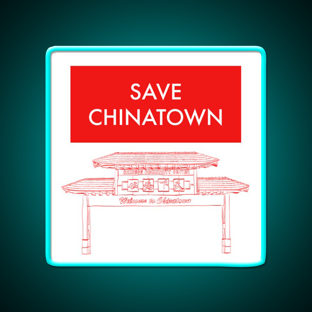 Save Chinatown Asian Cultural Led Neon Sign Rgb Color - Size and dimension reference