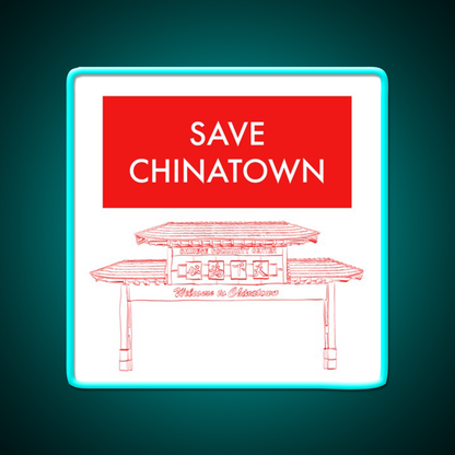 Save Chinatown Asian Cultural Led Neon Sign Rgb Color - Size and dimension reference