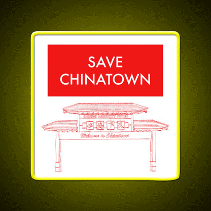 Save Chinatown Asian Cultural Led Neon Sign Rgb Color - Custom LED neon sign front view