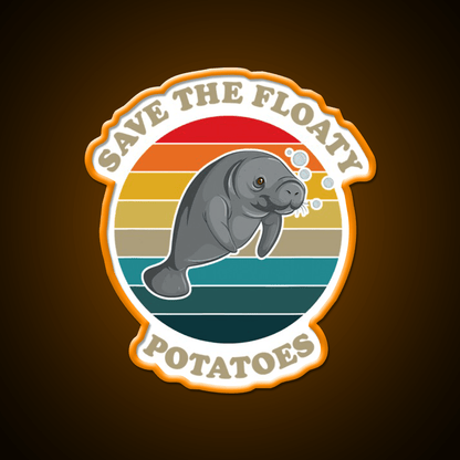 Save The Floaty Potatoes Humor Snack Food Led Neon Sign Rgb Color - Shineneon