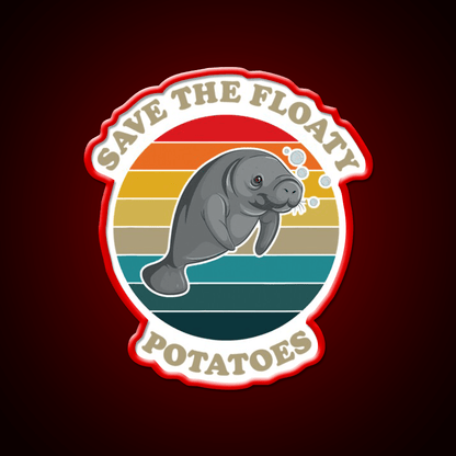 Save The Floaty Potatoes Humor Snack Food Led Neon Sign Rgb Color - Shineneon