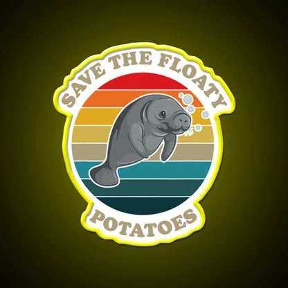 Save The Floaty Potatoes Humor Snack Food Led Neon Sign Rgb Color - Shineneon