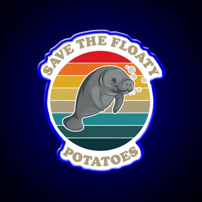 Save The Floaty Potatoes Humor Snack Food Led Neon Sign Rgb Color - Shineneon
