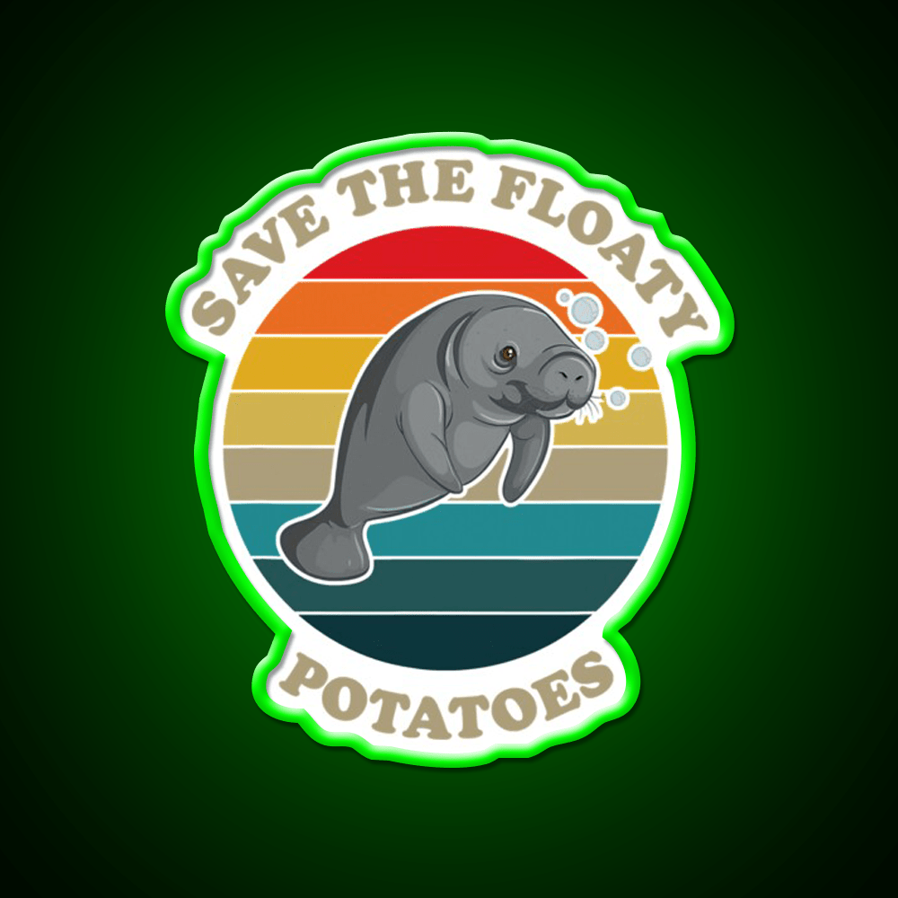 Save The Floaty Potatoes Humor Snack Food Led Neon Sign Rgb Color - Shineneon