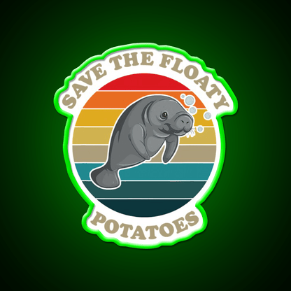 Save The Floaty Potatoes Humor Snack Food Led Neon Sign Rgb Color - Shineneon