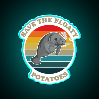 Save The Floaty Potatoes Humor Snack Food Led Neon Sign Rgb Color - Shineneon