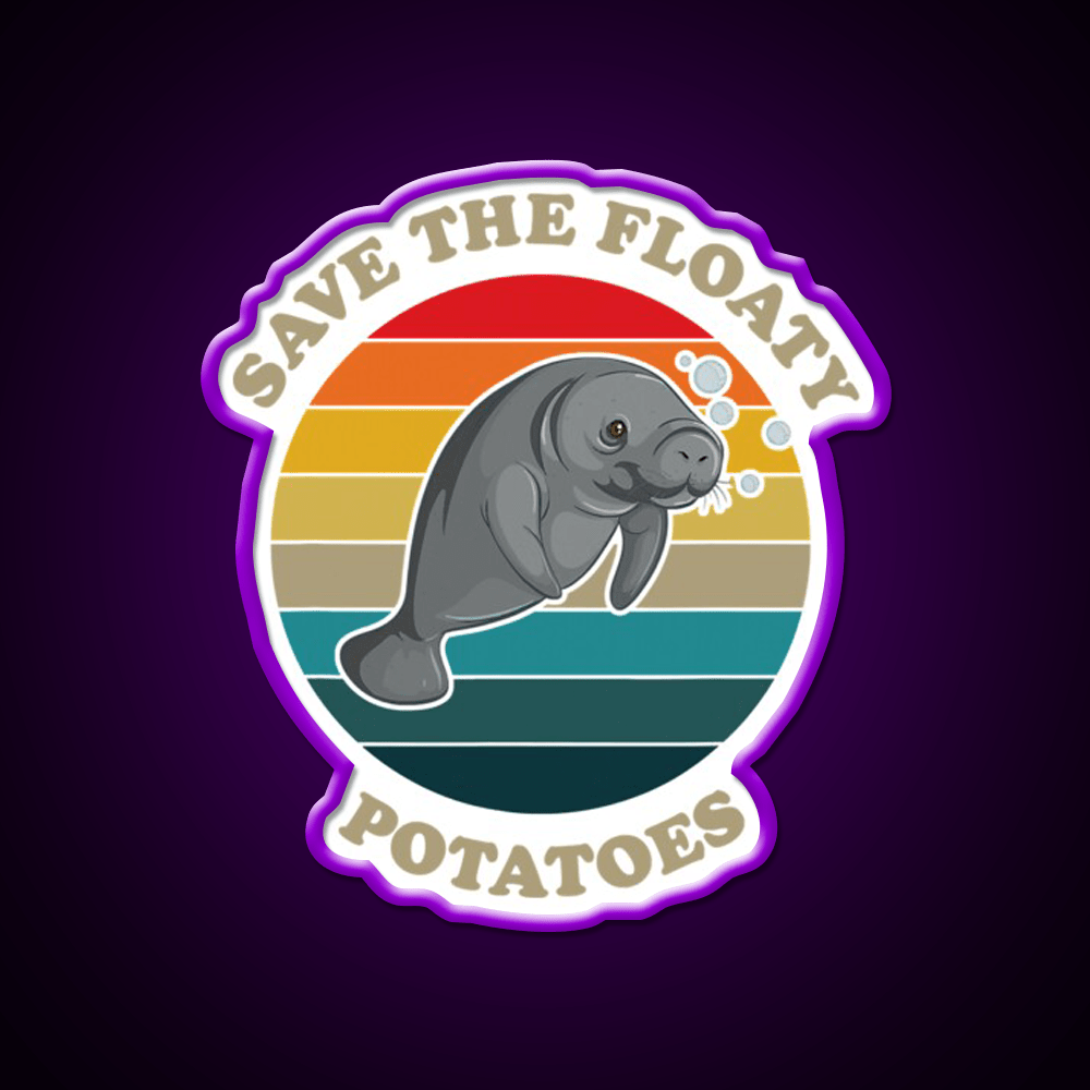 Save The Floaty Potatoes Humor Snack Food Led Neon Sign Rgb Color - Shineneon