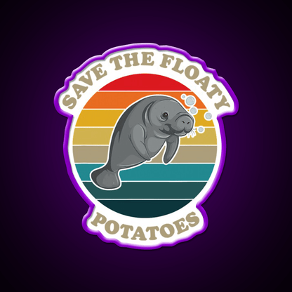 Save The Floaty Potatoes Humor Snack Food Led Neon Sign Rgb Color - Shineneon