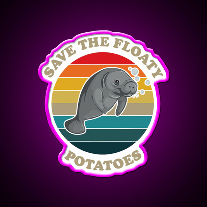 Save The Floaty Potatoes Humor Snack Food Led Neon Sign Rgb Color - Shineneon