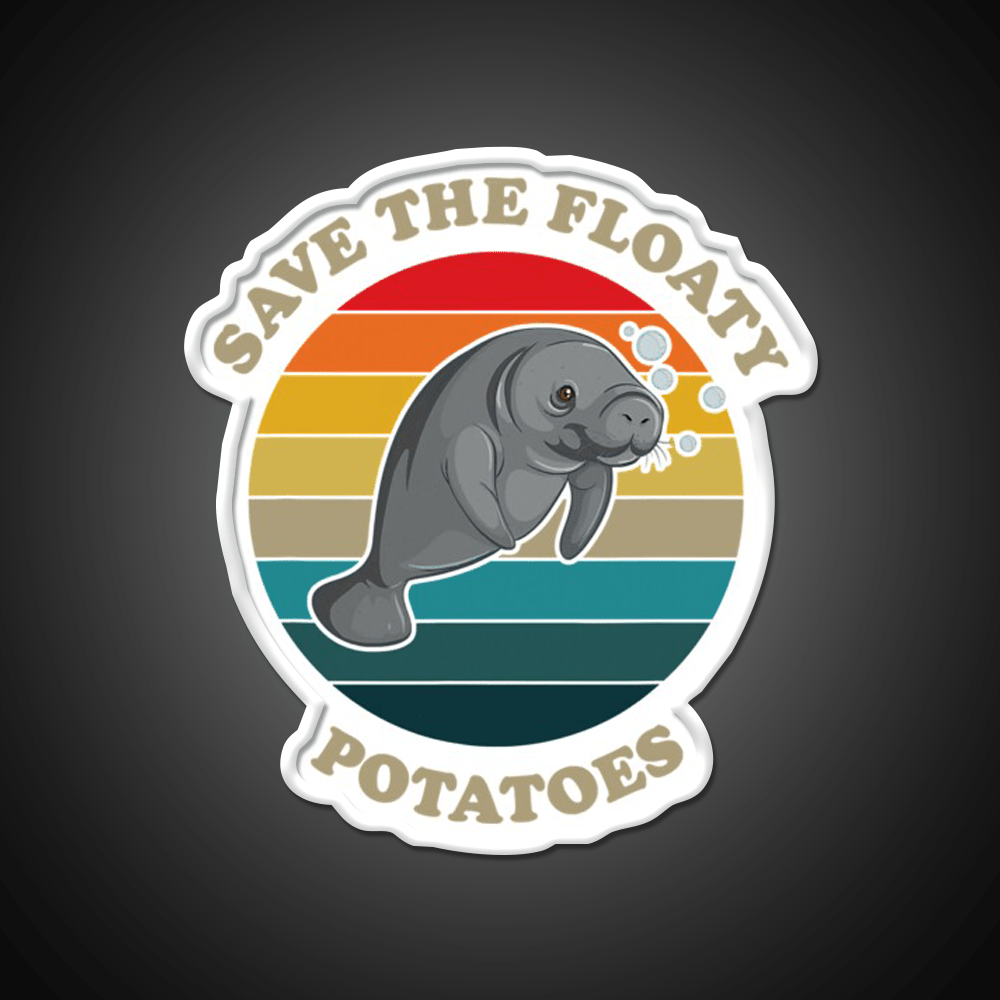 Save The Floaty Potatoes Humor Snack Food Led Neon Sign Rgb Color - Shineneon