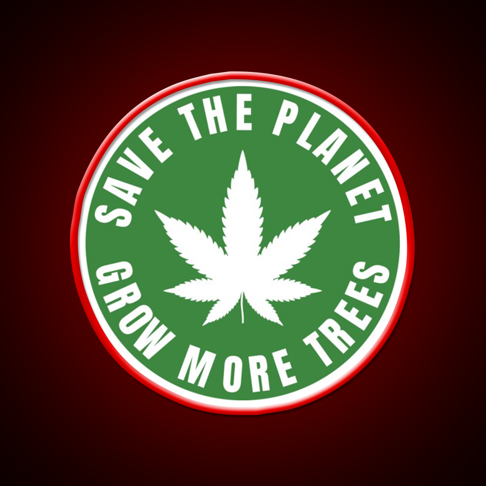 Save The Planet Grow More Trees Hemp Inspired Green Leaf Led Neon Sign Rgb Color - LED neon sign view 10