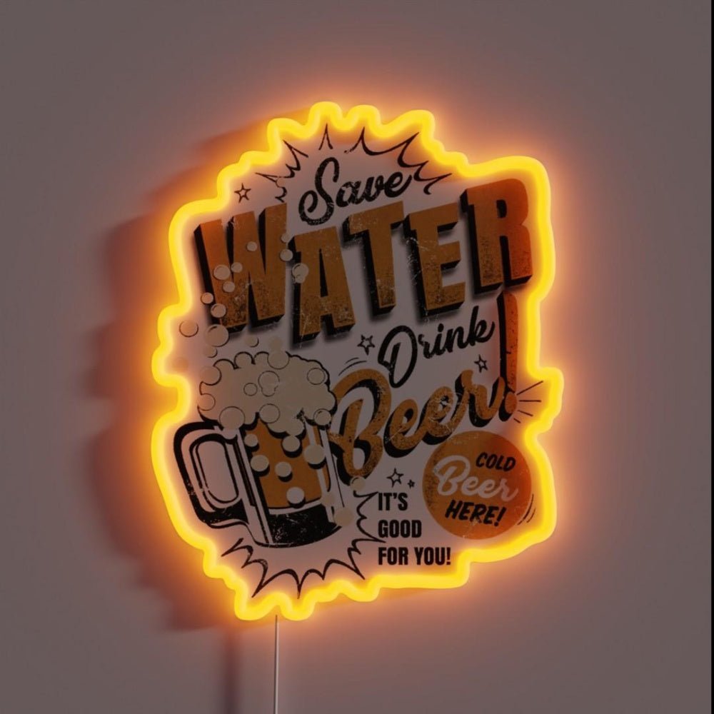 Save The Water Rgb Led Neon Sign - Shineneon