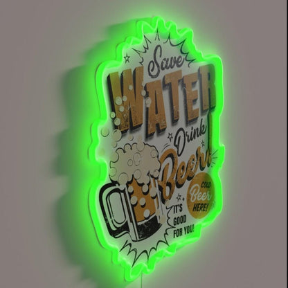 Save The Water Rgb Led Neon Sign - Shineneon