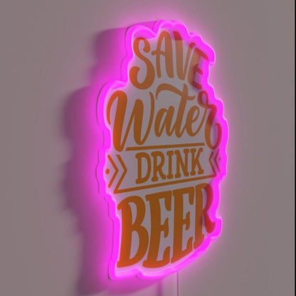 Save Water Drink Beer Art Letter Rgb Led Neon Sign - Shineneon