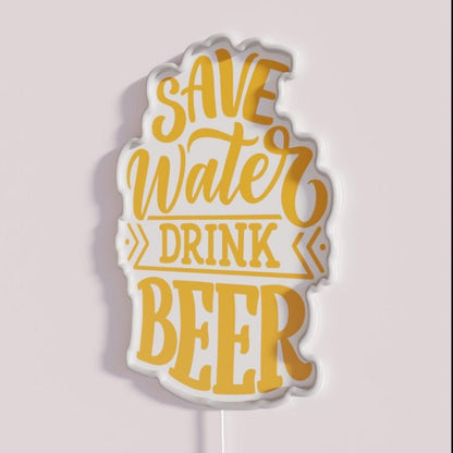 Save Water Drink Beer Art Letter Rgb Led Neon Sign - Shineneon