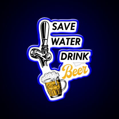 Save Water Drink Beer Bar Decor Led Neon Sign Rgb Color - LED neon sign view 5