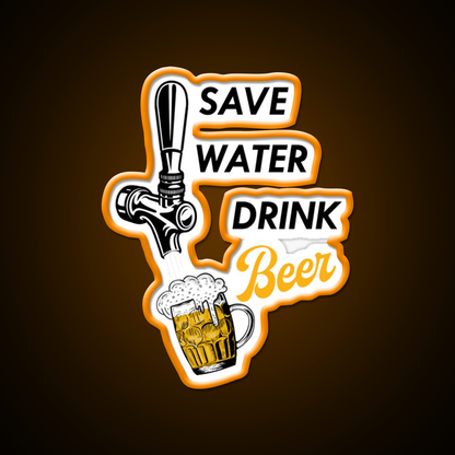 Save Water Drink Beer Bar Decor Led Neon Sign Rgb Color - LED neon sign view 6