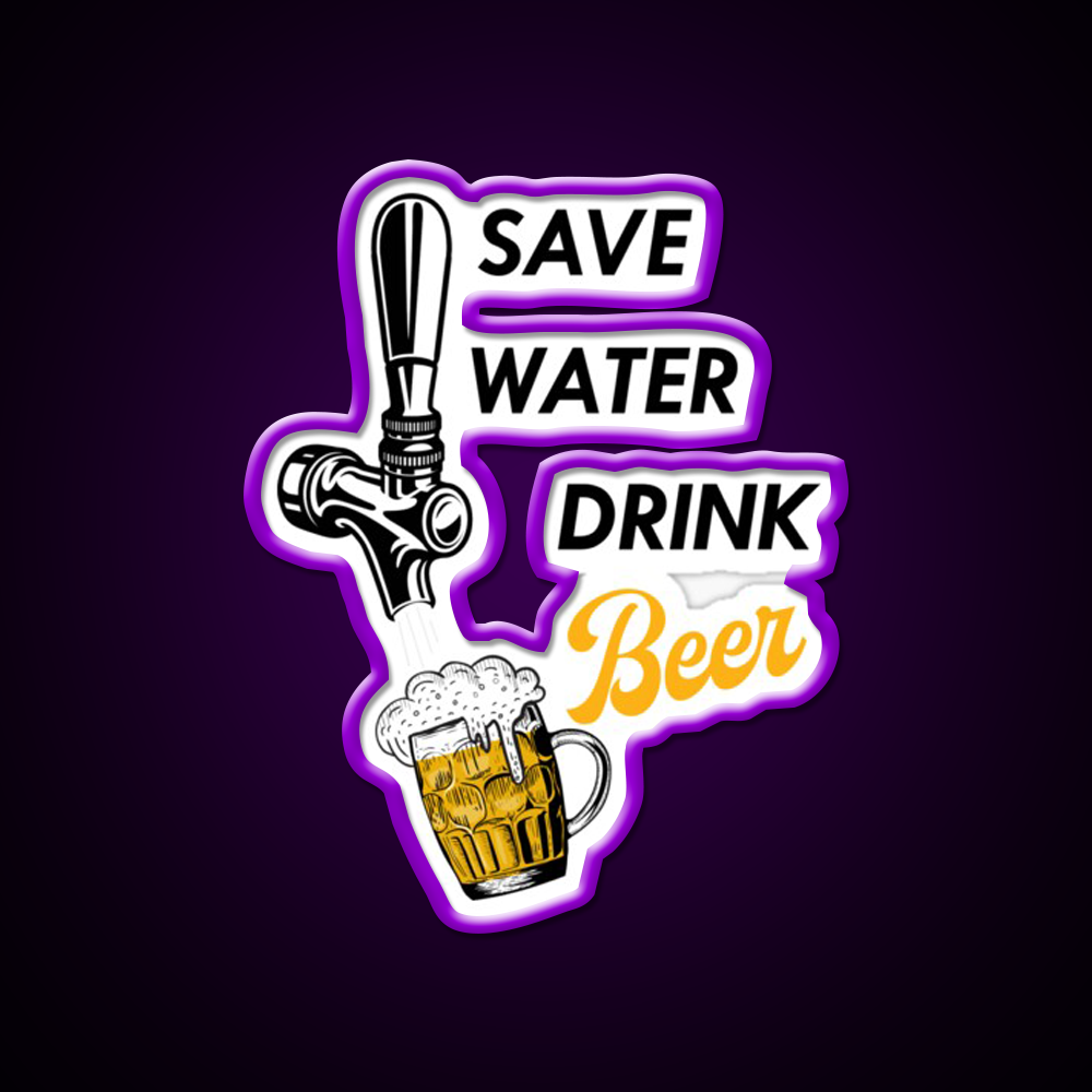 Save Water Drink Beer Bar Decor Led Neon Sign Rgb Color - LED neon sign view 9