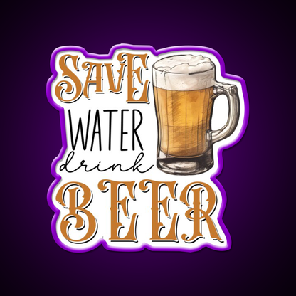 Save Water Drink Beer Bar Decor Led Neon Sign Wall Art Rgb Color - LED neon sign view 9