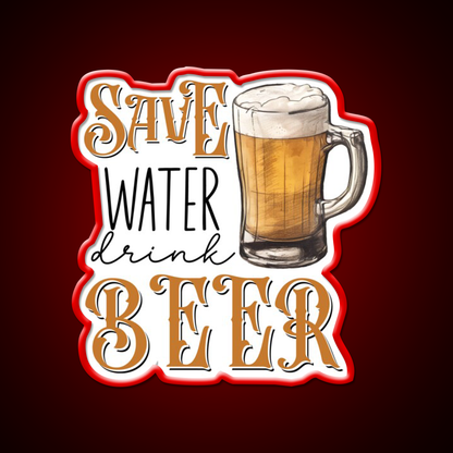 Save Water Drink Beer Bar Decor Led Neon Sign Wall Art Rgb Color - LED neon sign view 10