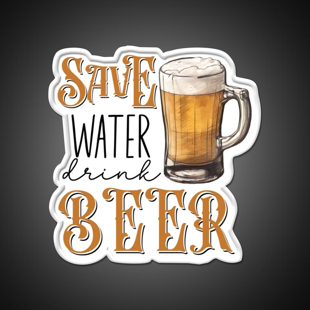 Save Water Drink Beer Bar Decor Led Neon Sign Wall Art Rgb Color - LED neon sign view 11