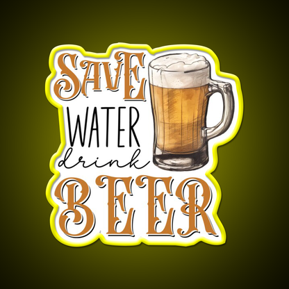 Save Water Drink Beer Bar Decor Led Neon Sign Wall Art Rgb Color - LED neon sign view 7
