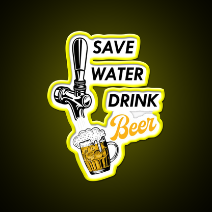 Save Water Drink Beer Bar Decor Led Neon Sign Rgb Color - LED neon sign view 7