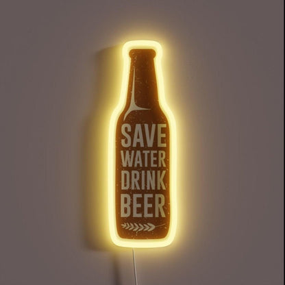 Save Water Drink Beer Bottle Rgb Led Neon Sign - Shineneon