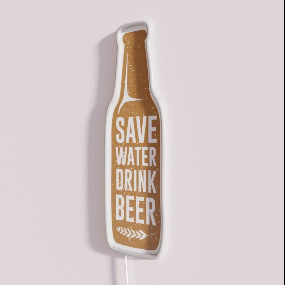 Save Water Drink Beer Bottle Rgb Led Neon Sign - Shineneon