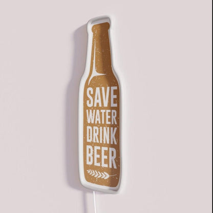 Save Water Drink Beer Bottle Rgb Led Neon Sign - Shineneon