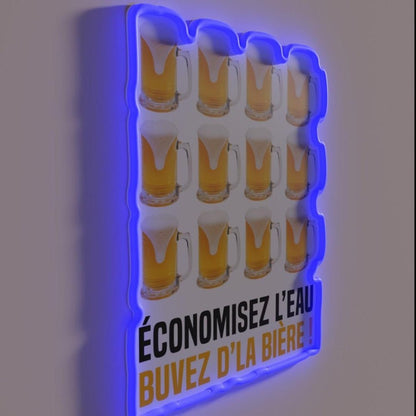Save Water Drink Beer Cups Rgb Led Neon Sign - Shineneon