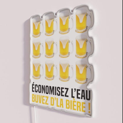 Save Water Drink Beer Cups Rgb Led Neon Sign - Shineneon