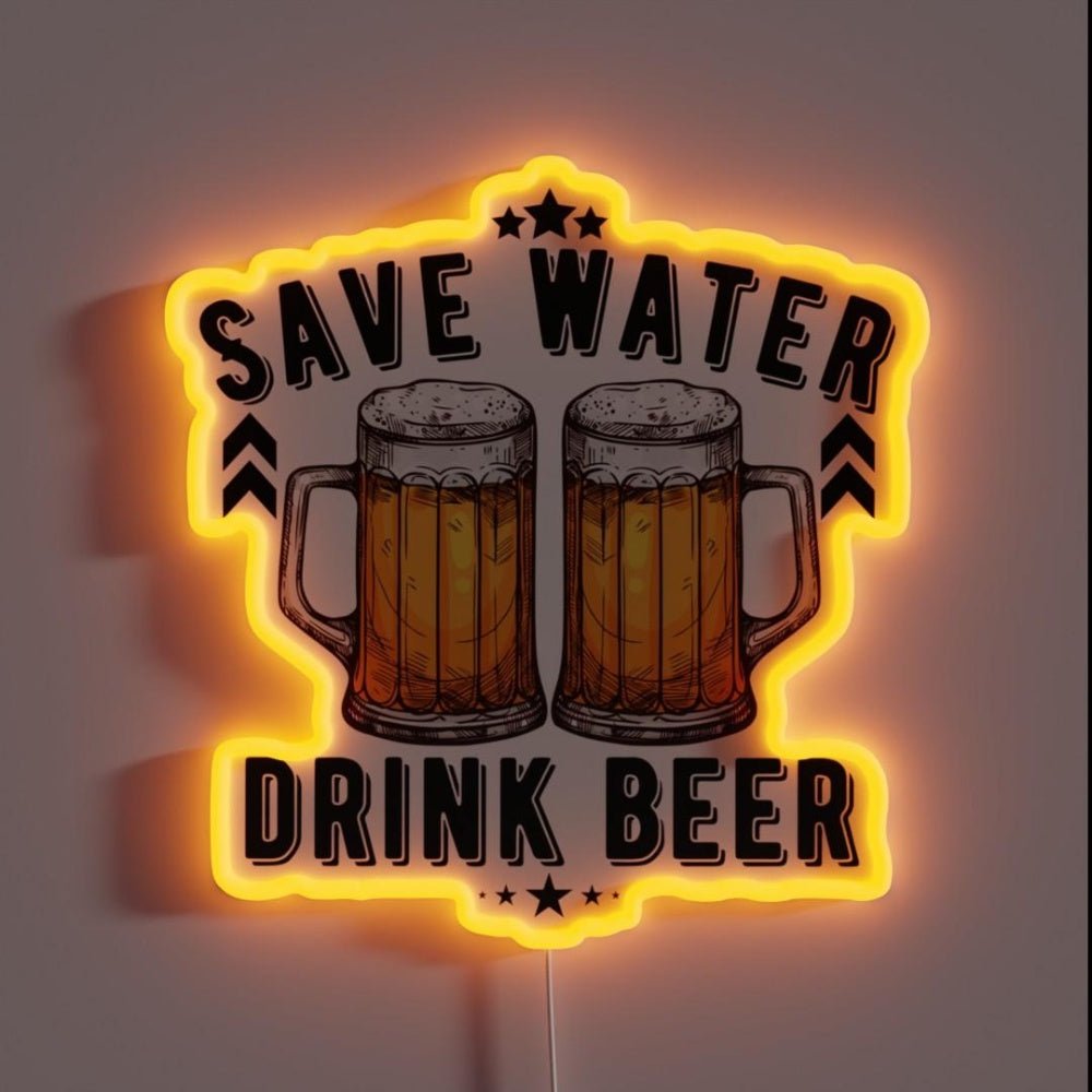 Save Water Drink Beer Funny Beer Sayings Pub Sign Rgb Led Neon Sign - Shineneon