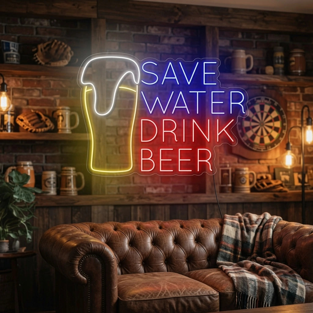 Save Water Drink Beer LED Neon Sign Wall Neon Sign - 02 High-Converting Product Image