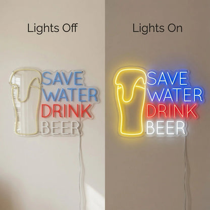 Save Water Drink Beer LED Neon Sign Wall Neon Sign - Shineneon