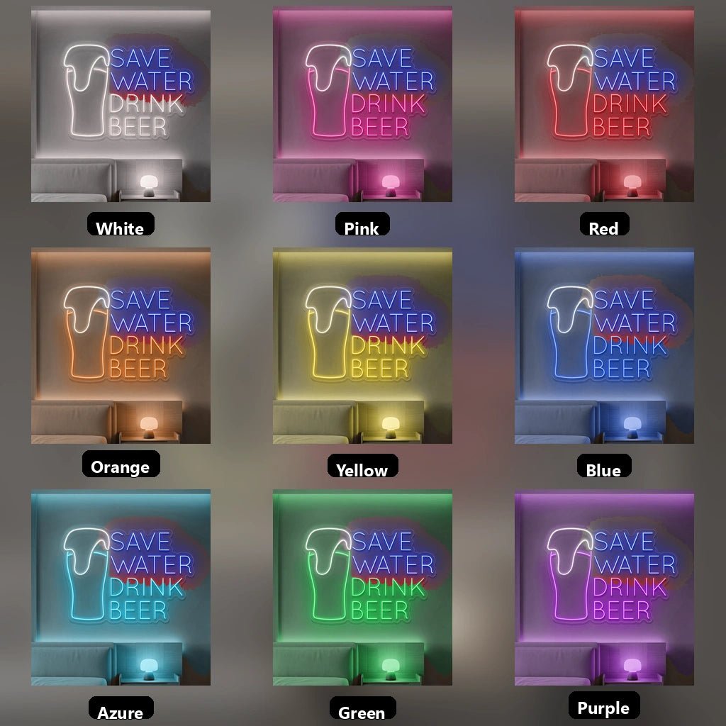Save Water Drink Beer LED Neon Sign Wall Neon Sign - Shineneon