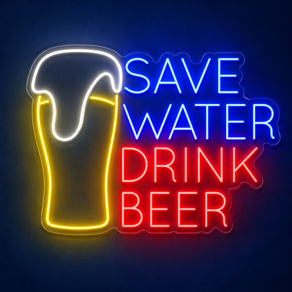 Save Water Drink Beer LED Neon Sign - product hero