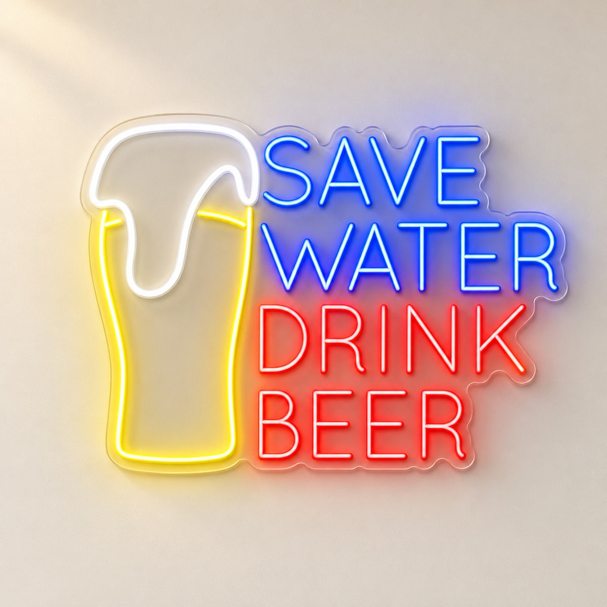 Save Water Drink Beer LED Neon Sign - natural light view