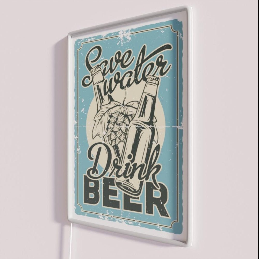 Save Water Drink Beer Post Rgb Led Neon Sign - Shineneon