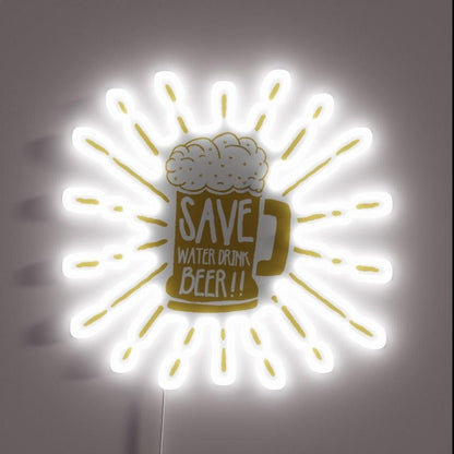 Save Water Drink Beer Rgb Led Neon Sign - Shineneon