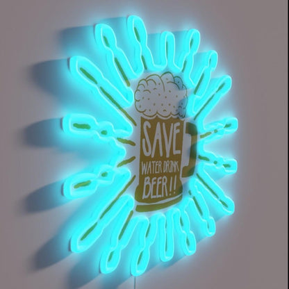 Save Water Drink Beer Rgb Led Neon Sign - Shineneon
