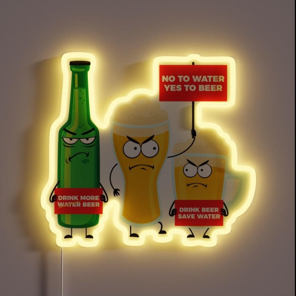 Save Water Drink Beer Type A Rgb Led Neon Sign - Shineneon