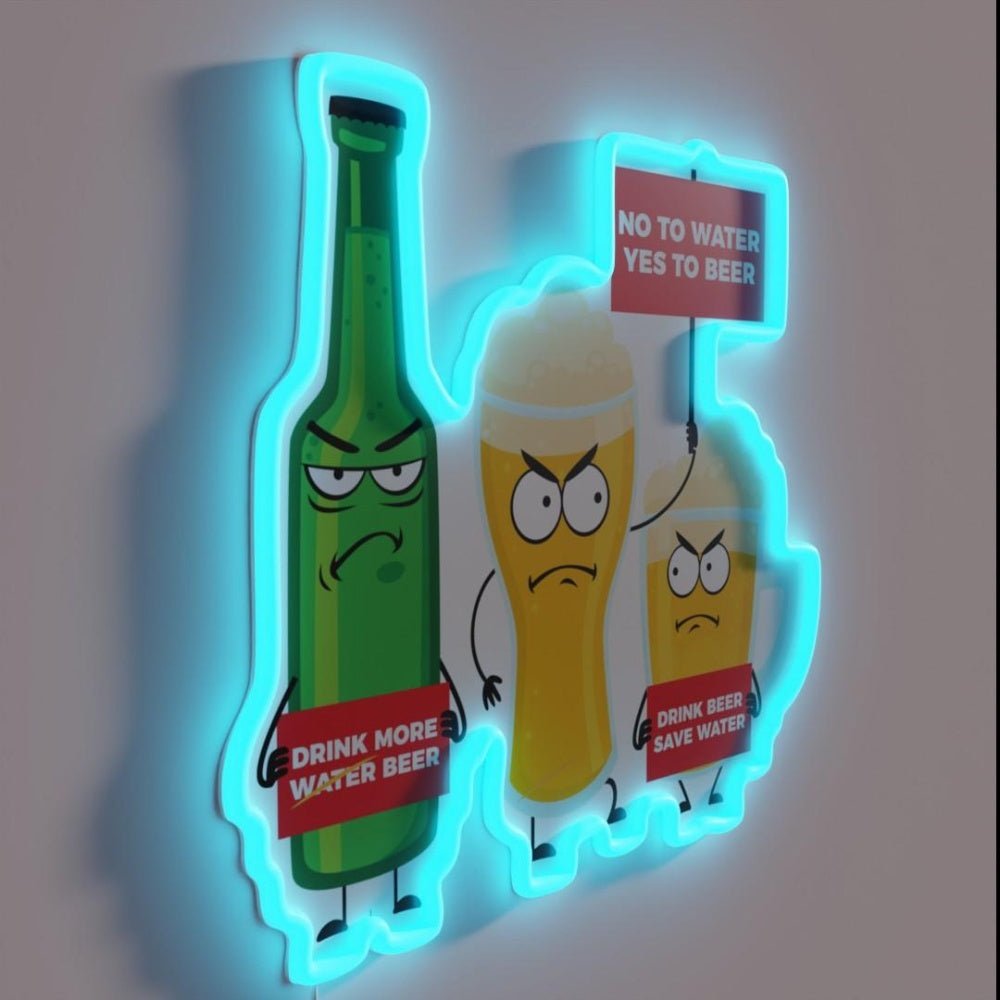 Save Water Drink Beer Type A Rgb Led Neon Sign - Shineneon