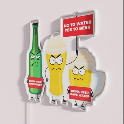 Save Water Drink Beer Type A Rgb Led Neon Sign - Shineneon