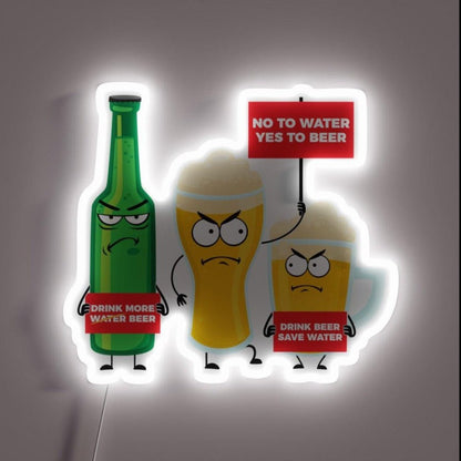 Save Water Drink Beer Type C Rgb Led Neon Sign - Shineneon