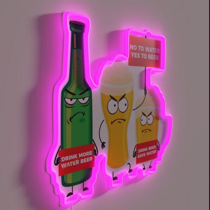Save Water Drink Beer Type C Rgb Led Neon Sign - Shineneon