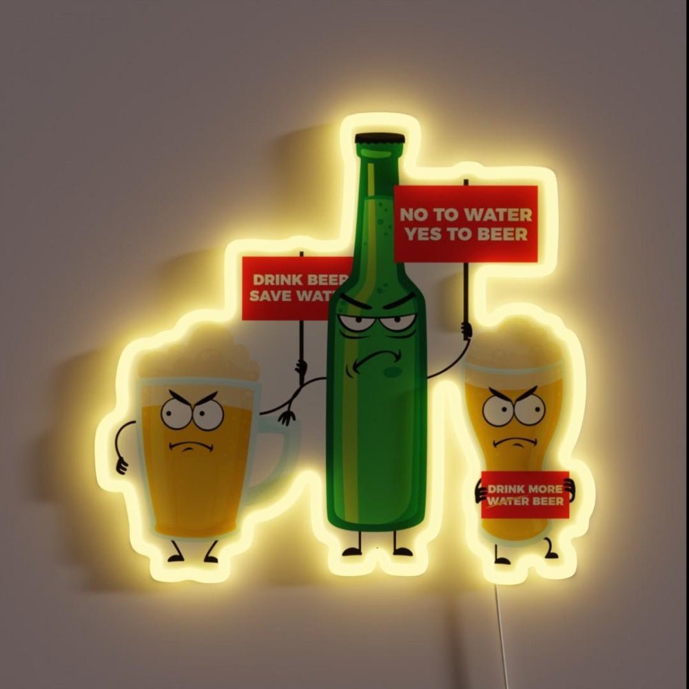 Save Water Drink Beer Type D Rgb Led Neon Sign - Shineneon